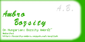 ambro bozsity business card